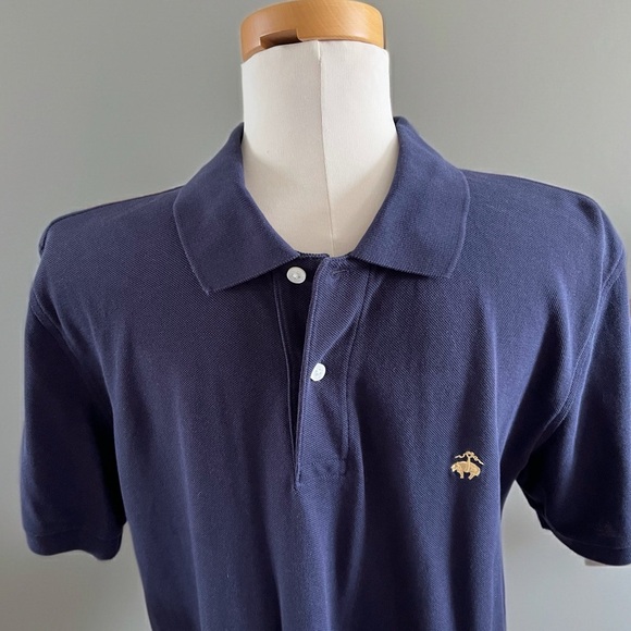 Brooks Brothers 1818 Navy Performance Polo Slim Fit Embroidered Logo Sz Large - Picture 2 of 9